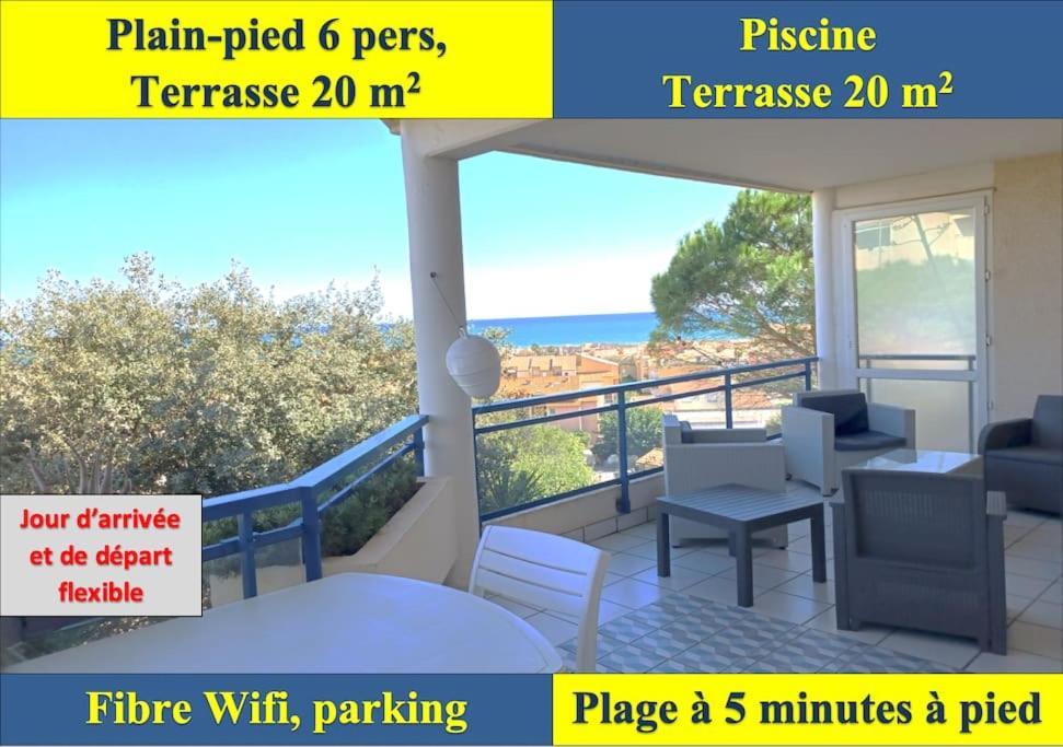Plain-pied, Terrasse, Piscine, Pleine Vue Mer, A 6' A Pied, Parking, Wifi Apartment